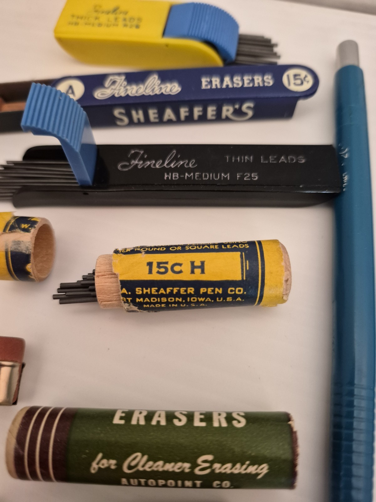 Vintage Lot Of Mechanical Pencils, Shaffer Replacement Lead And Erasers