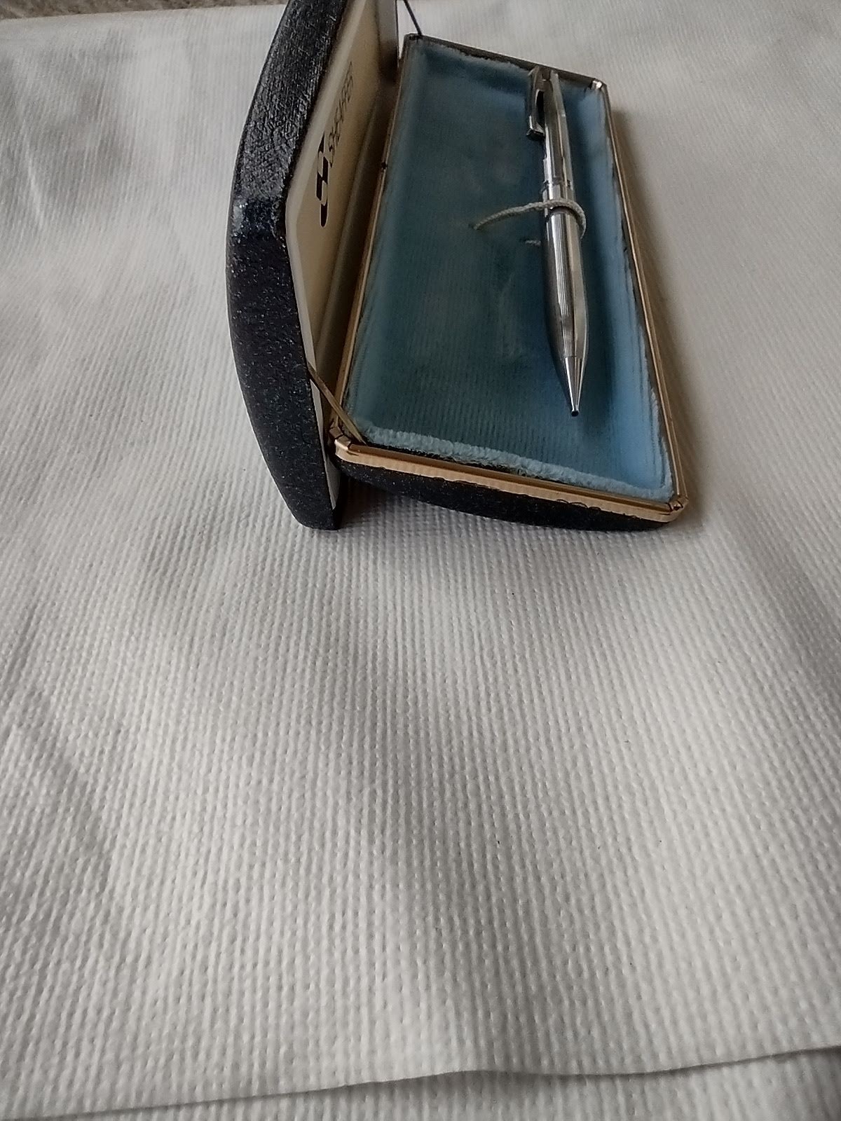 NEW 1970’s SHEAFFER MECHANICAL PENCIL 506 WHITE DOT SILVER CHROME USA HARD BOX
