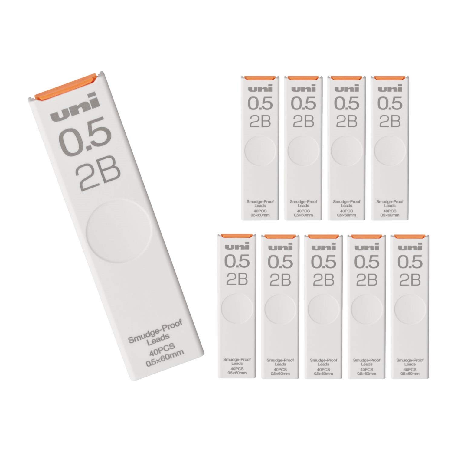Mitsubishi Pencil UNI Hako ULS05402B Mechanical Pencil Lead, 0.5, 2B, 10 Pieces