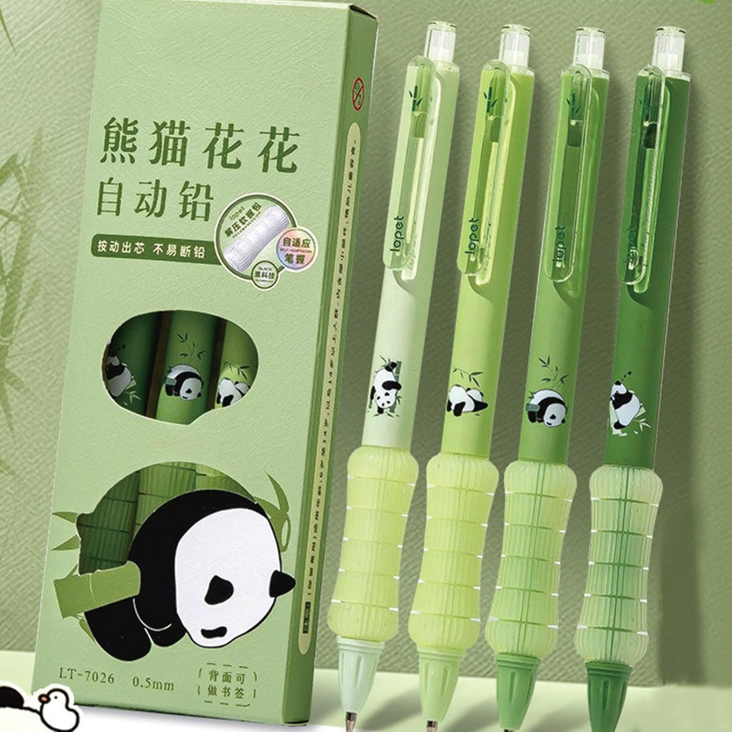 4 Pcs Mechanical Pencils 0.5Mm Cute Panda Mechanical Pencil Kawaii Cartoon Penci