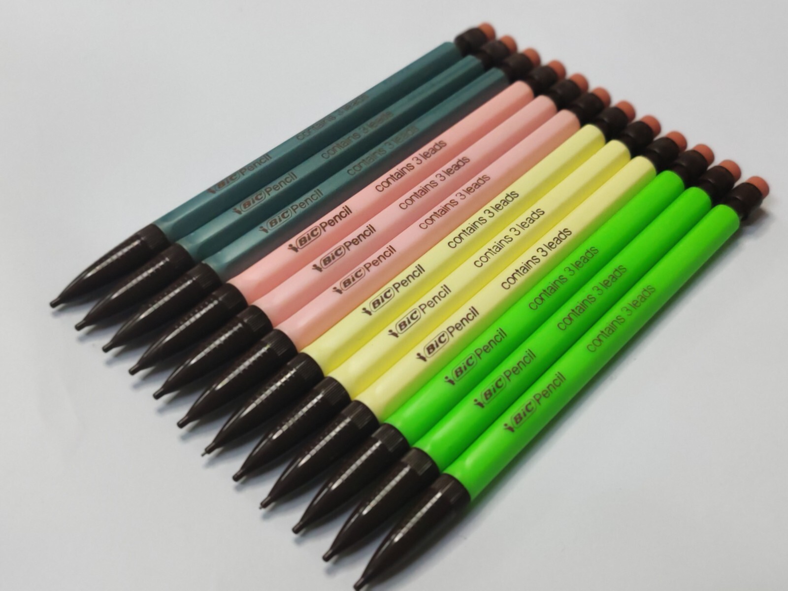 Bic New Vintage Very Rare Color Mechanical Pencil 12 Pcs / France , 80S