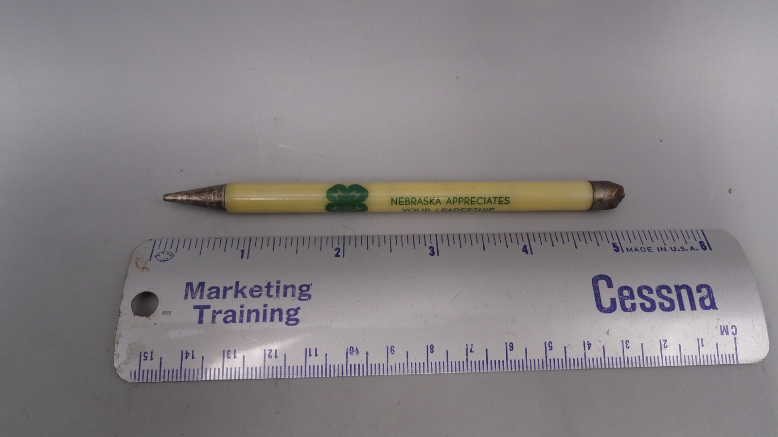 Vintage 4-H Clover Club Nebraska Leadership Advertising Mechanical Twist Pencil