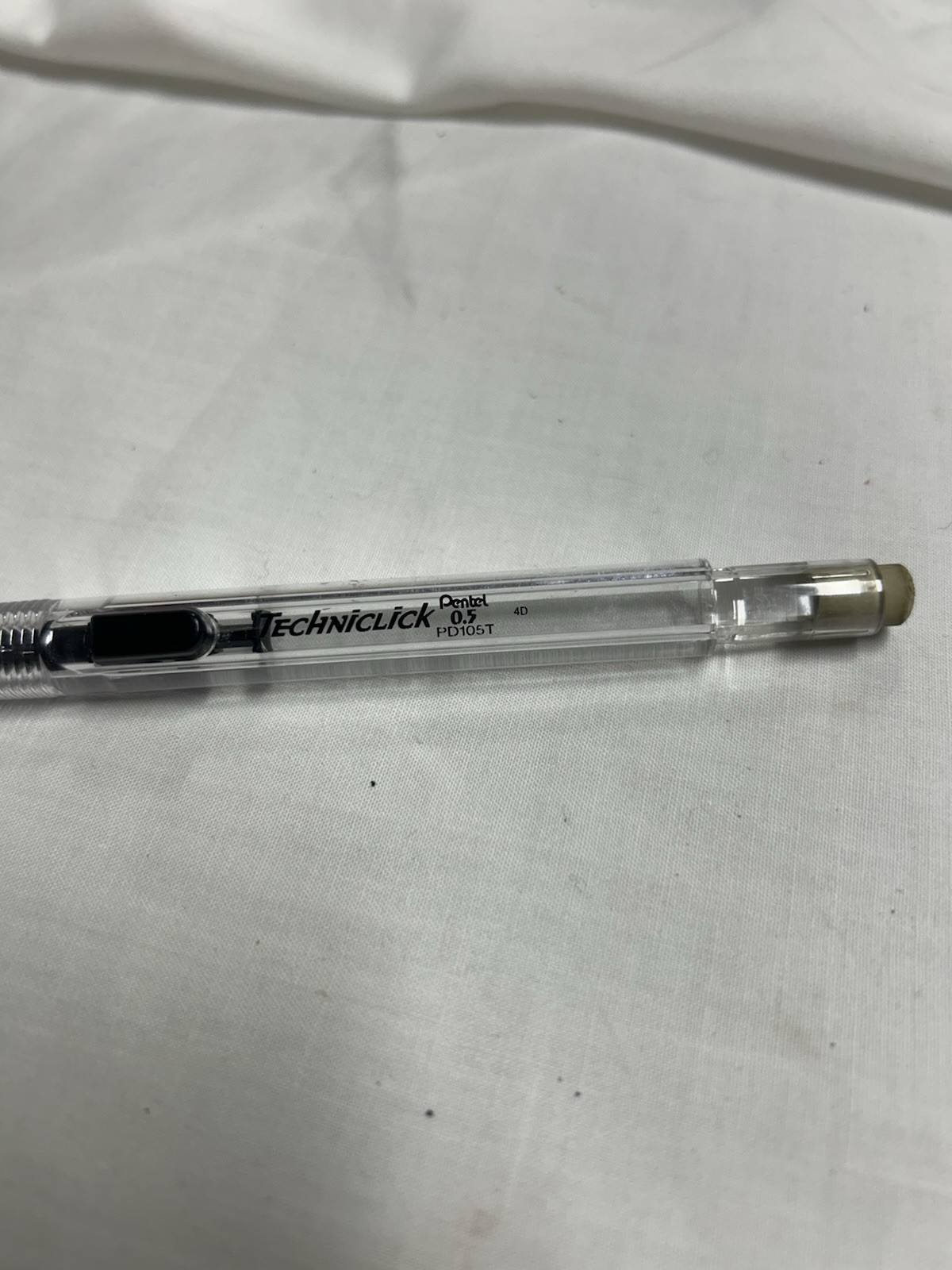 Pentel Techniclick 0.5mm Side Advance Automatic Pencil Clear Black PD105T Japan