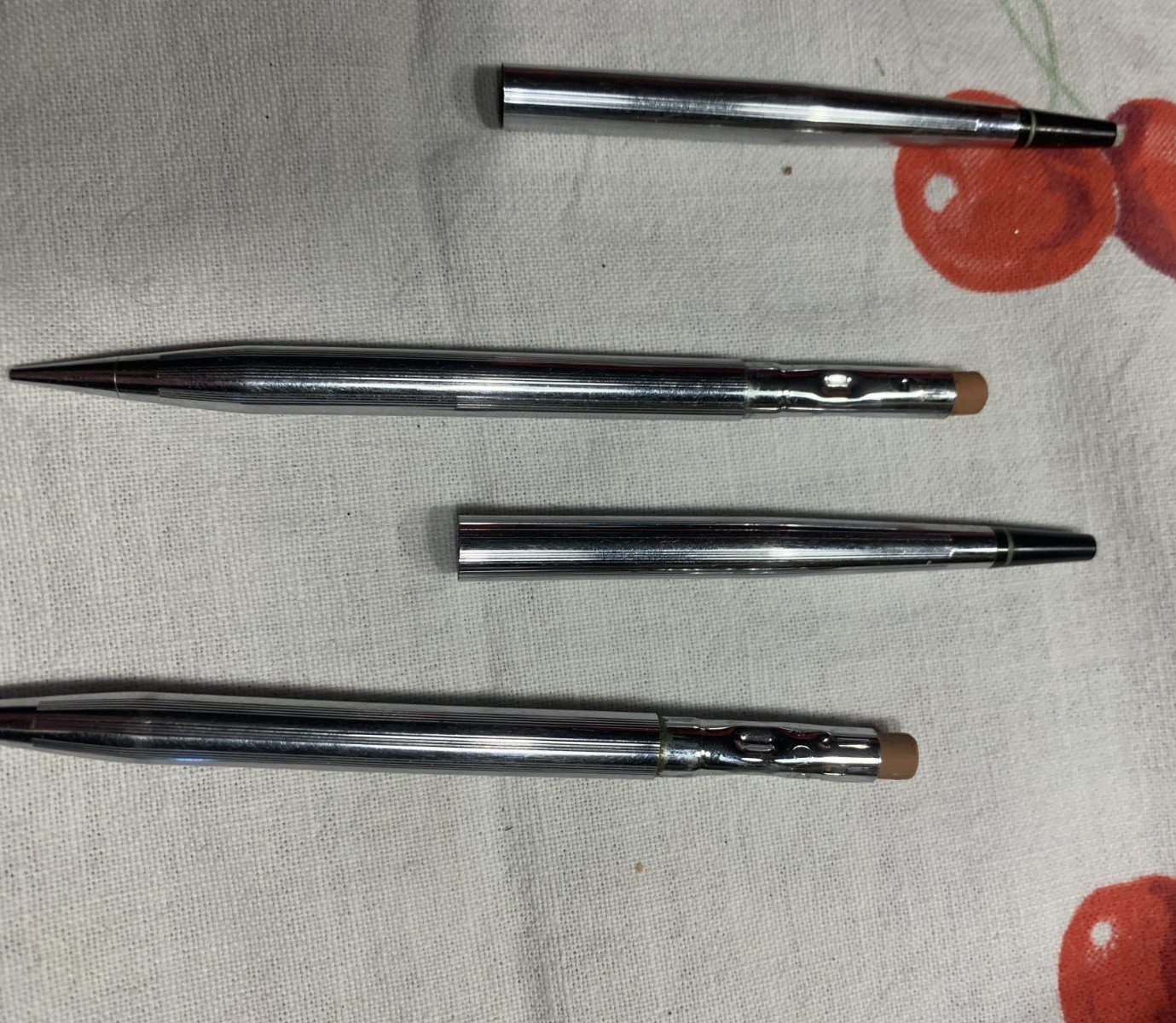 Pair Vintage CROSS Mechanical 2 Pencils Chrome Silver chrome 6.5″USA