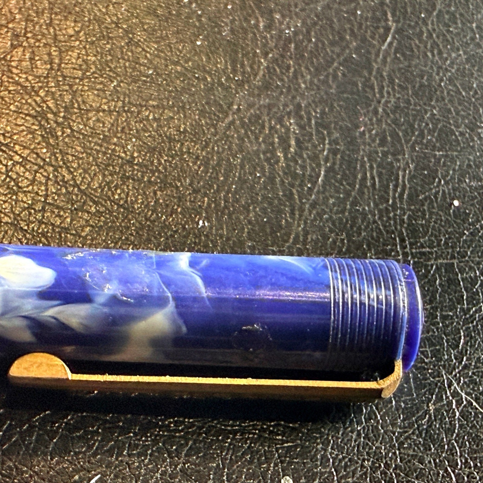 Vintage 1930s Eberhard Faber Stellar Mechanical Pencil Blue Marbled Celluloid