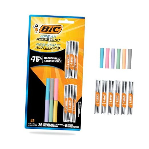 Break Resistant Mechanical Pencil Lead and Eraser Refills, No. 2 Medium Point