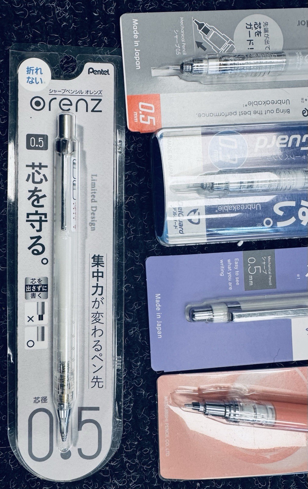 Vintage NOS Zebra Pentel Mitsubishi Unused Unopened Bubble Pack Lot Pencils