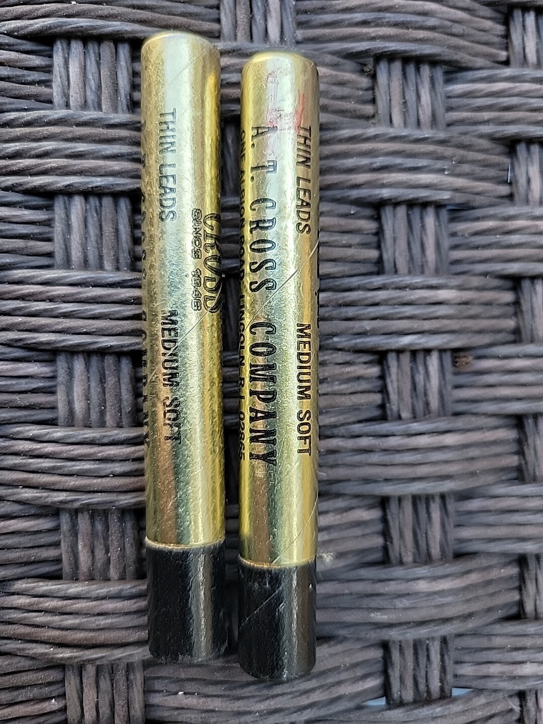 Vintage Cross Mechanical Pencil Thin Leads Medium Soft Gold Tube – Lot of 2