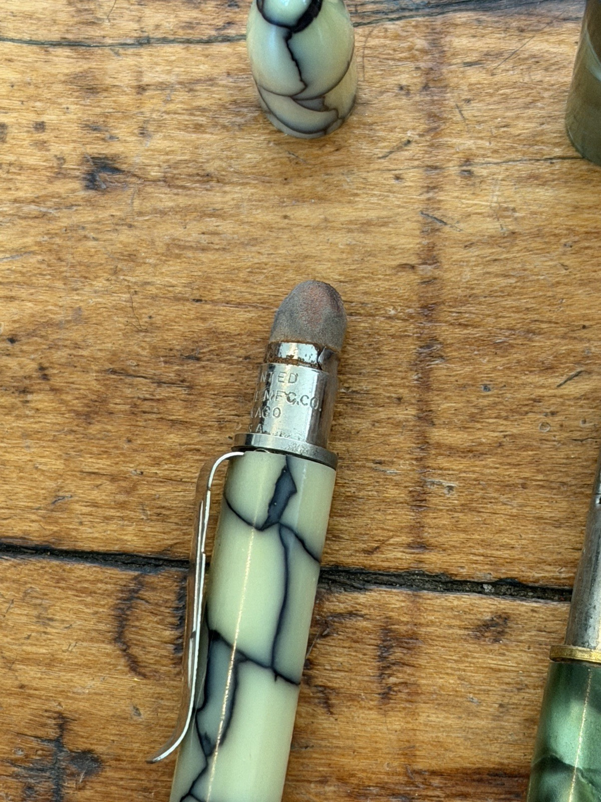 Vintage Mechanical Pencil Lot of 2 Green Marble Rite Rite Unbranded