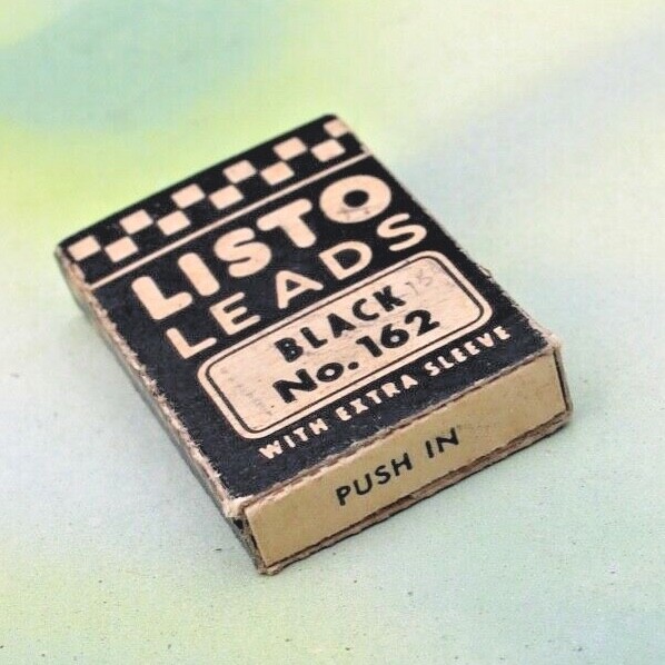 Vintage Listo Leads Black No. 162 Pencil Corporation Full Box extra Sleeve