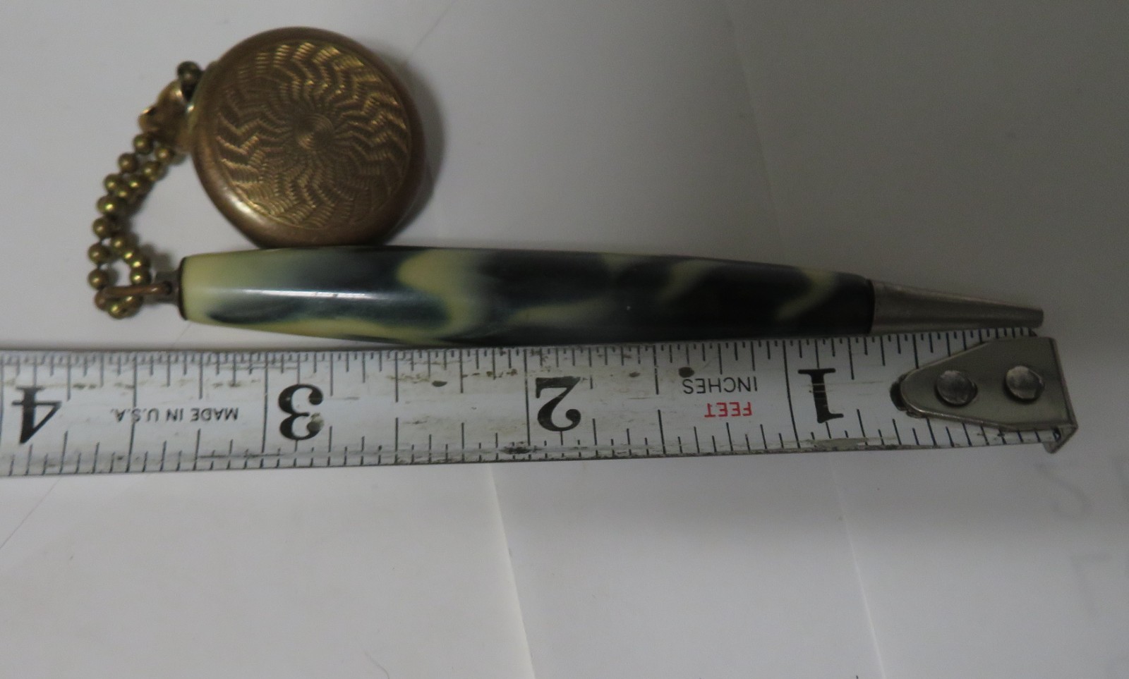 Ketcham McDougall Retractable Pin Brooch & Celluloid Golf Mechanical Pencil 1930