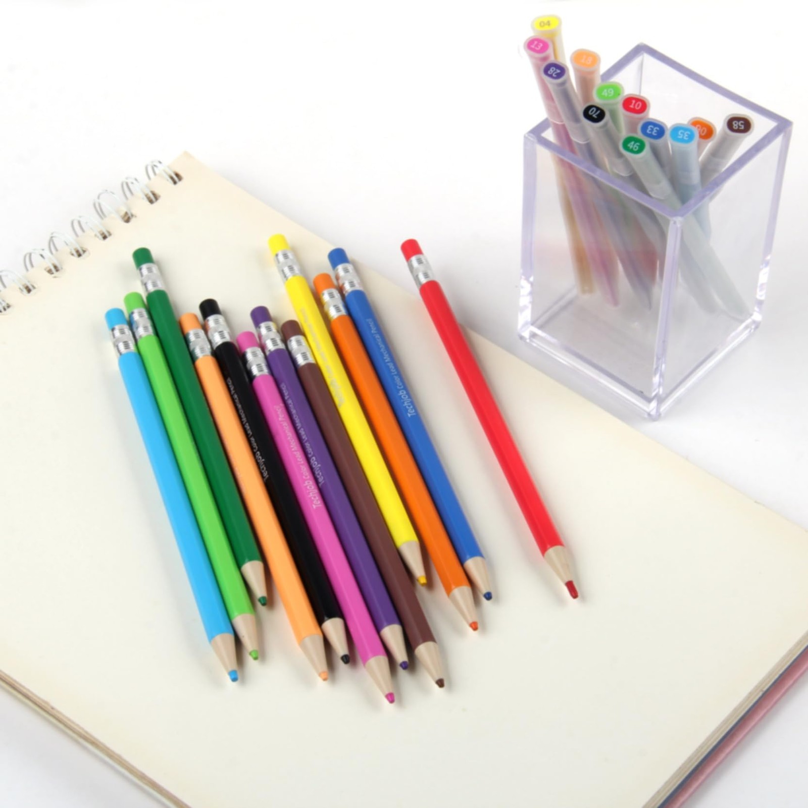 12 PCS 2.6mm Colored Mechanical Pencil Set With 24 Extra Leads