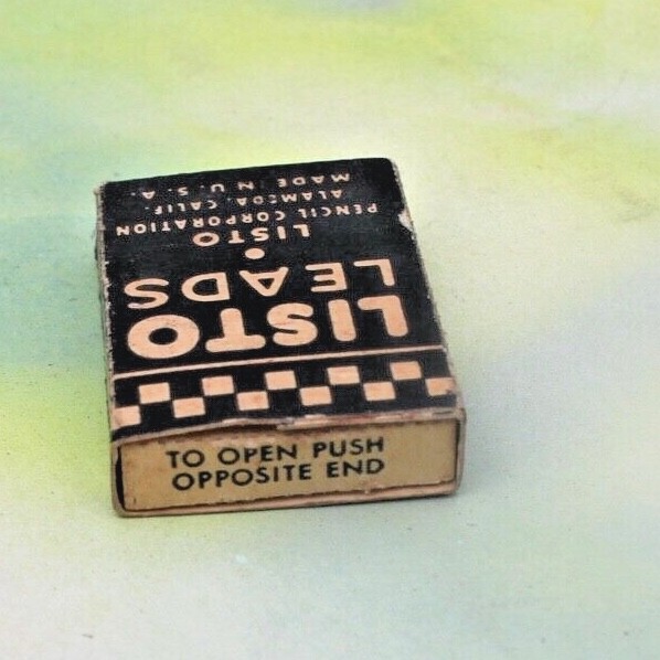 Vintage Listo Leads Black No. 162 Pencil Corporation Full Box extra Sleeve