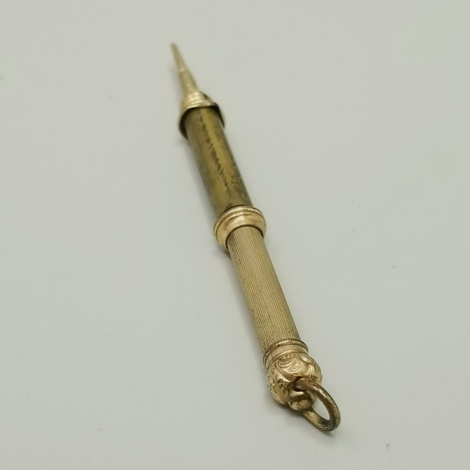 Antique Mechanical Retractable Propelling Pencil Gold Filled Engraved Gertie