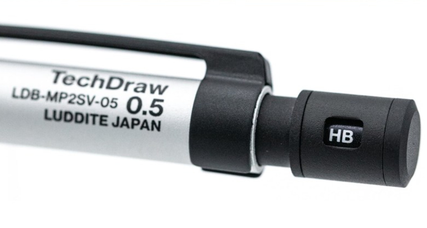 Drafting Pencil Luddite Tech Draw 2 Knock Type Mechanical Pencil BLACK & SILVER