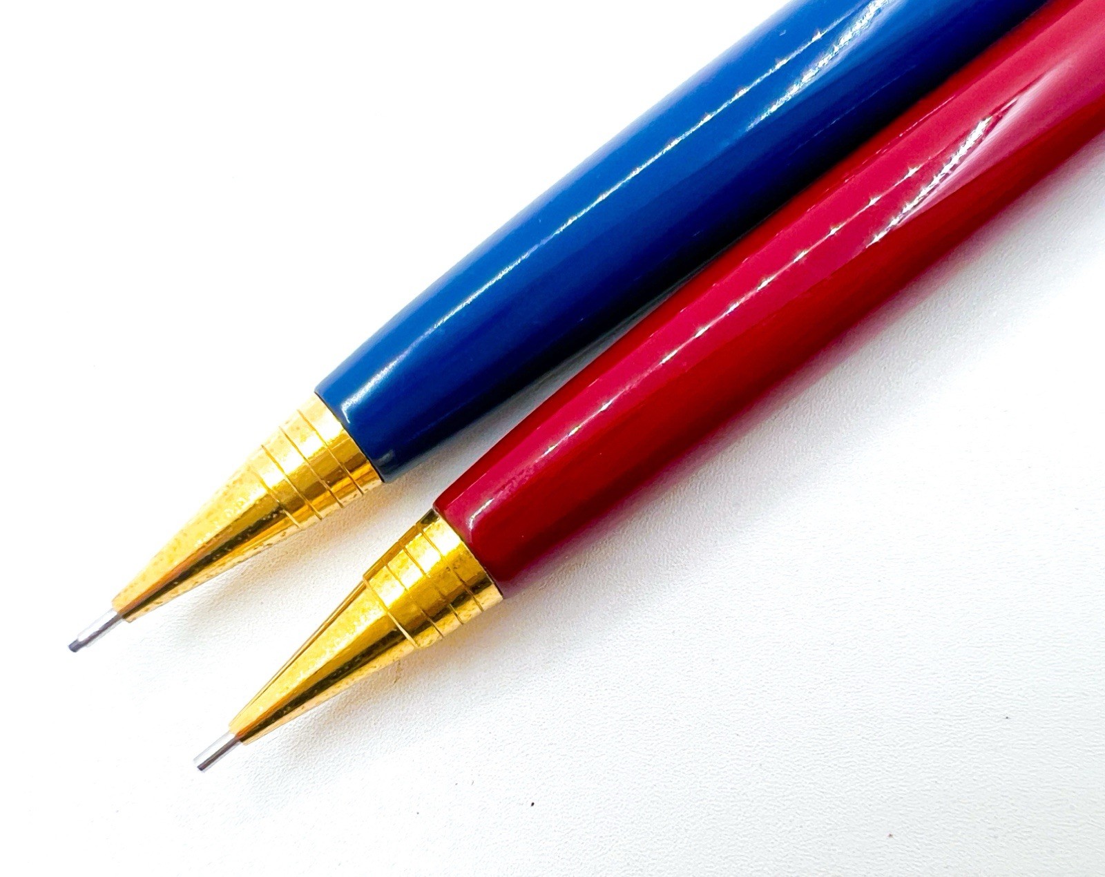 NOS Platinum Mechanical Pencil 0.5mm 2pcs Set Blue & Red Functional
