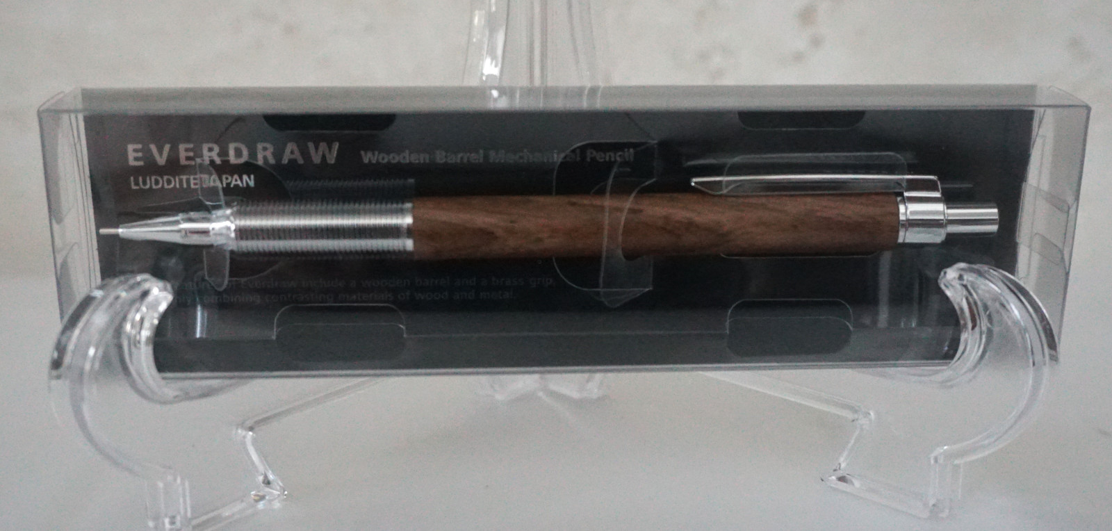 Luddite EverDraw Wooden Barrel Drafting Mechanical Pencil – Silver & cherry wood