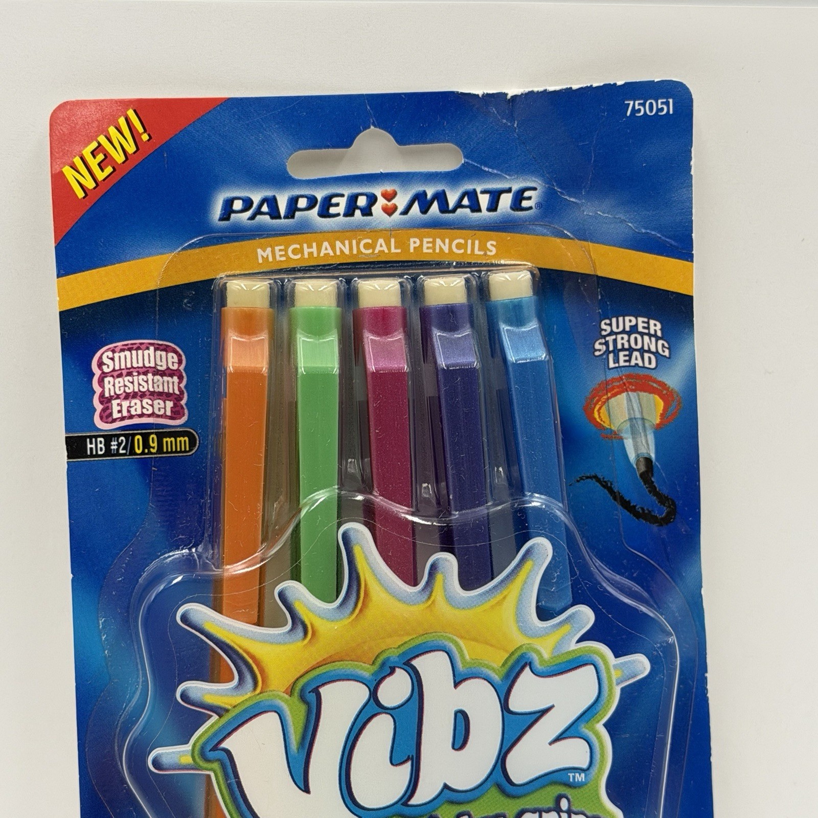 Paper Mate Vibz Mechanical Pencil .9 mm Super Squishy Grip 5 Pack NEW VTG 2004