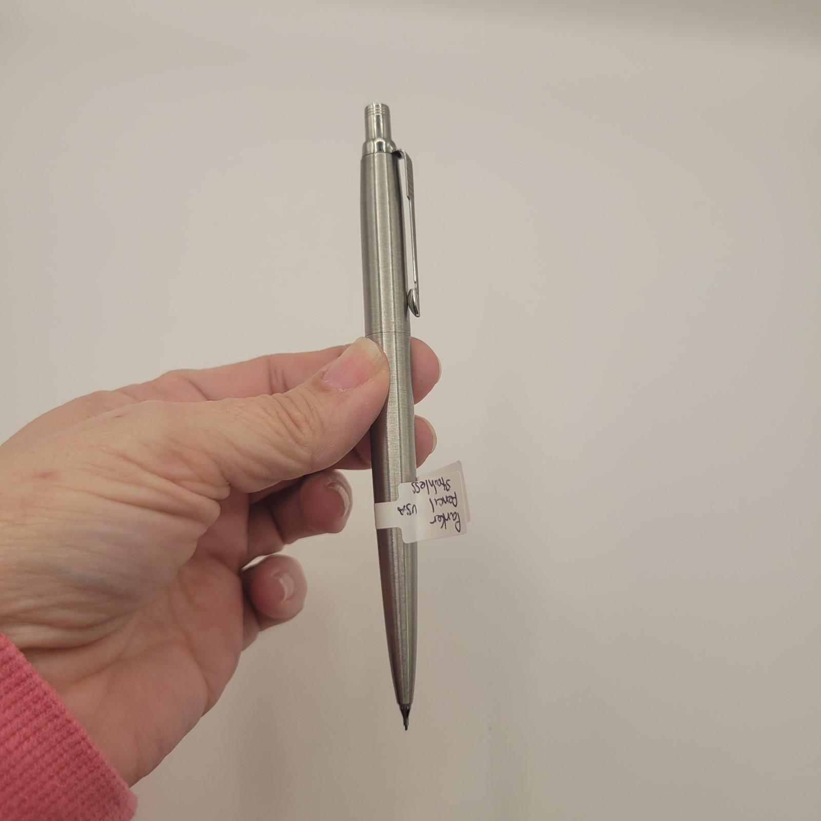Vtg Parker Pencil Jotter Stainless Steel 0.5mm Pencil USA Eraser