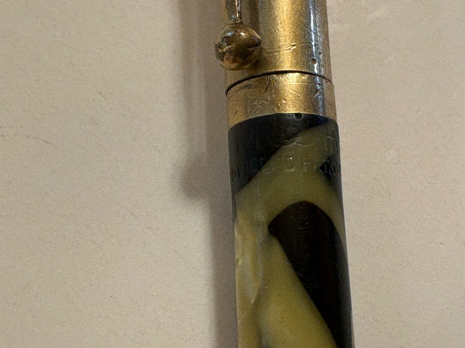 Moore Vintage Black And Pearl Mechanical Pencil Gold-Filled Working