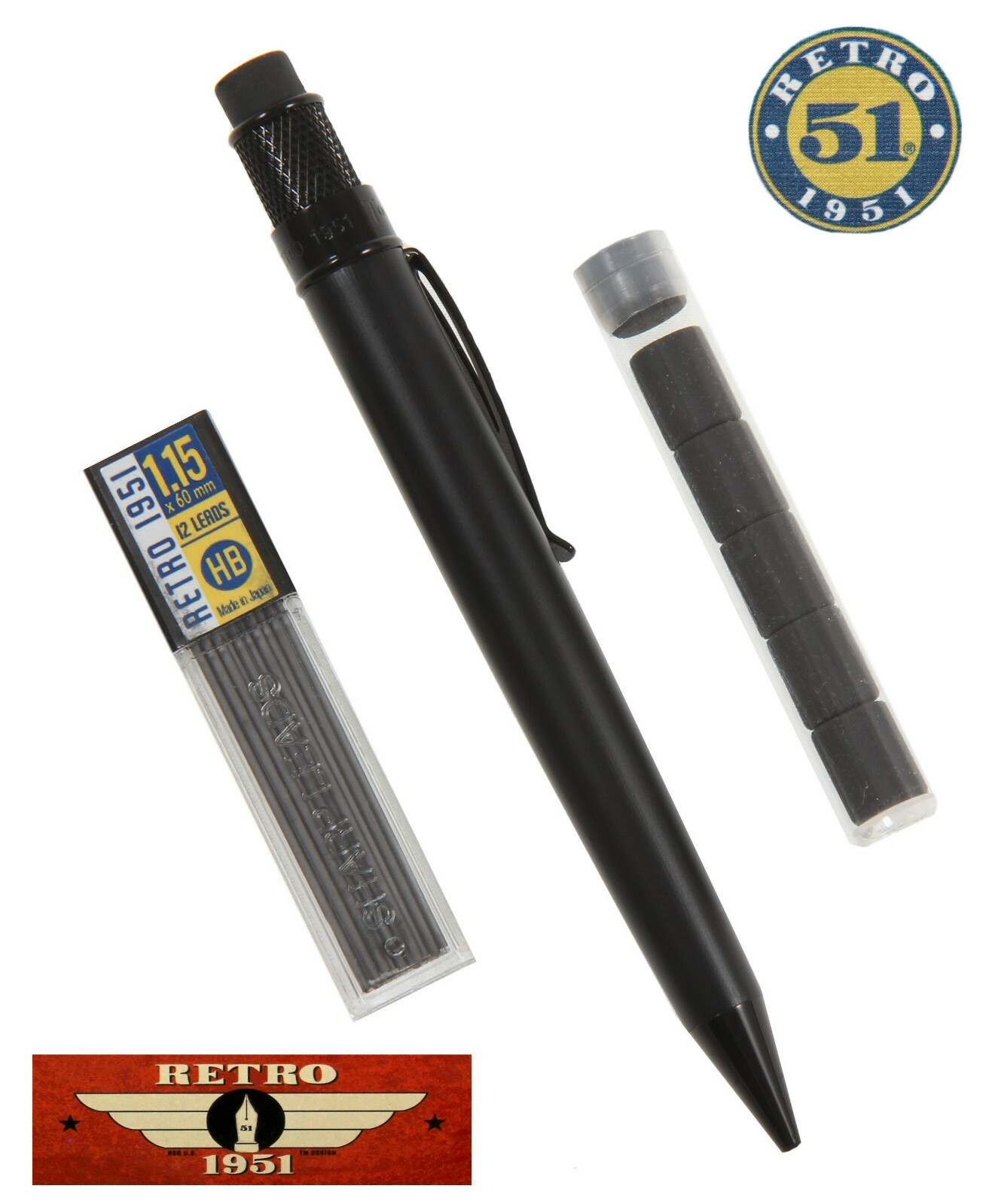 Retro 51 Stealth Vintage Metalsmith 1.15 mm Mechanical Lead Pencil #VRP-1701