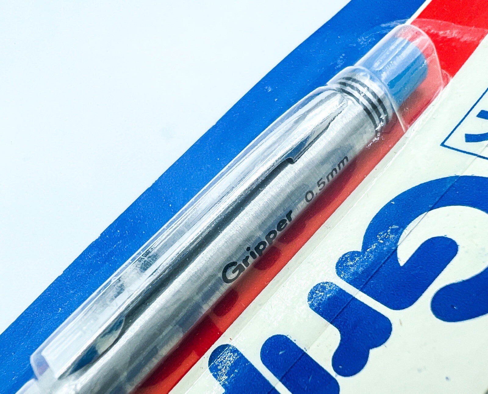 NOS Ohto gripper 2pcs Mechanical Pencil 0.5mm Black Blue Cap Wrap In The Box