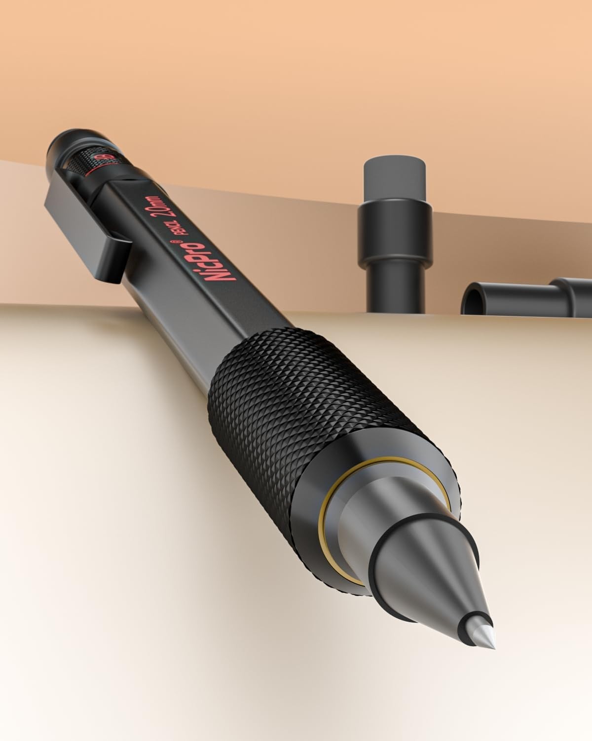 2mm Mechanical Pencils Set with Case, 12 Black & Colored Lead Refills, Er
