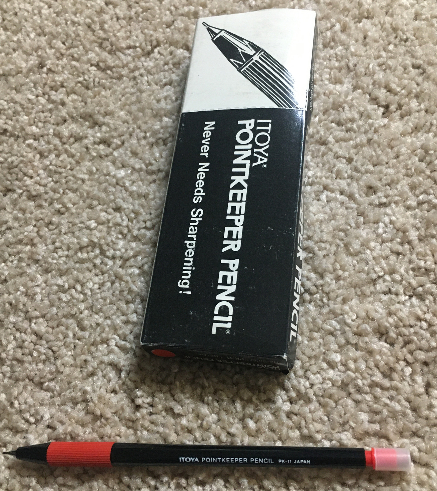 (1) Itoya PointKeeper Pencil PK11 Mechanical Pencil Japan NOS Orange Gripper
