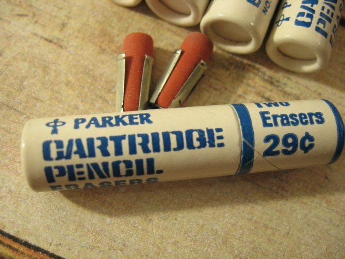 Vintage Parker Pen Jotter Cartridge Pencil Eraser Refills 2 Per Tube 260-0A 2098