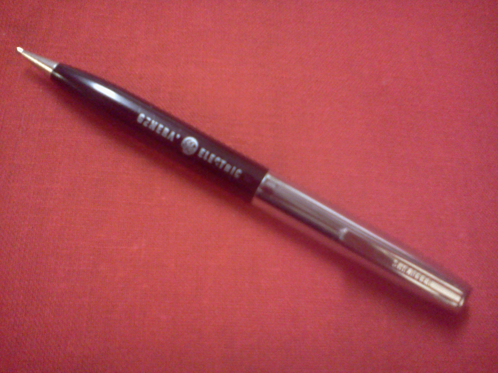 1970S VINTAGE SHEAFFER CHROME & BLACK MECHANICAL ADVERTISING PENCIL – GE