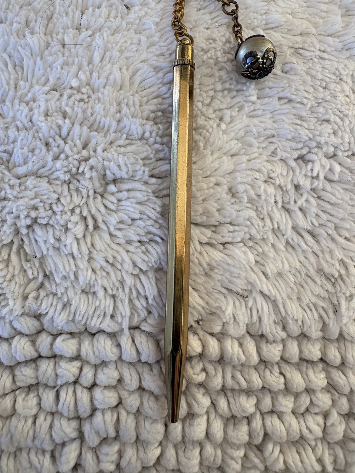 Vintage yellow gold-filled ring-top travel pencil. With Box And Refills