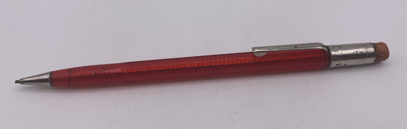 Vintage Scripto Twist Mechanical Pencil USA Red Translucent Barrel Collectible