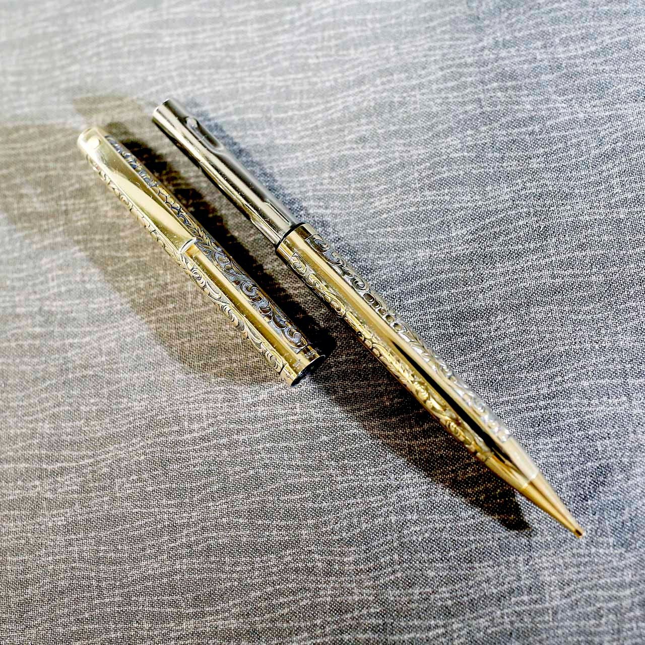 Vintage Sheaffer Mechanical Pencil 12K GF Gold Filled Floral Engraved USA