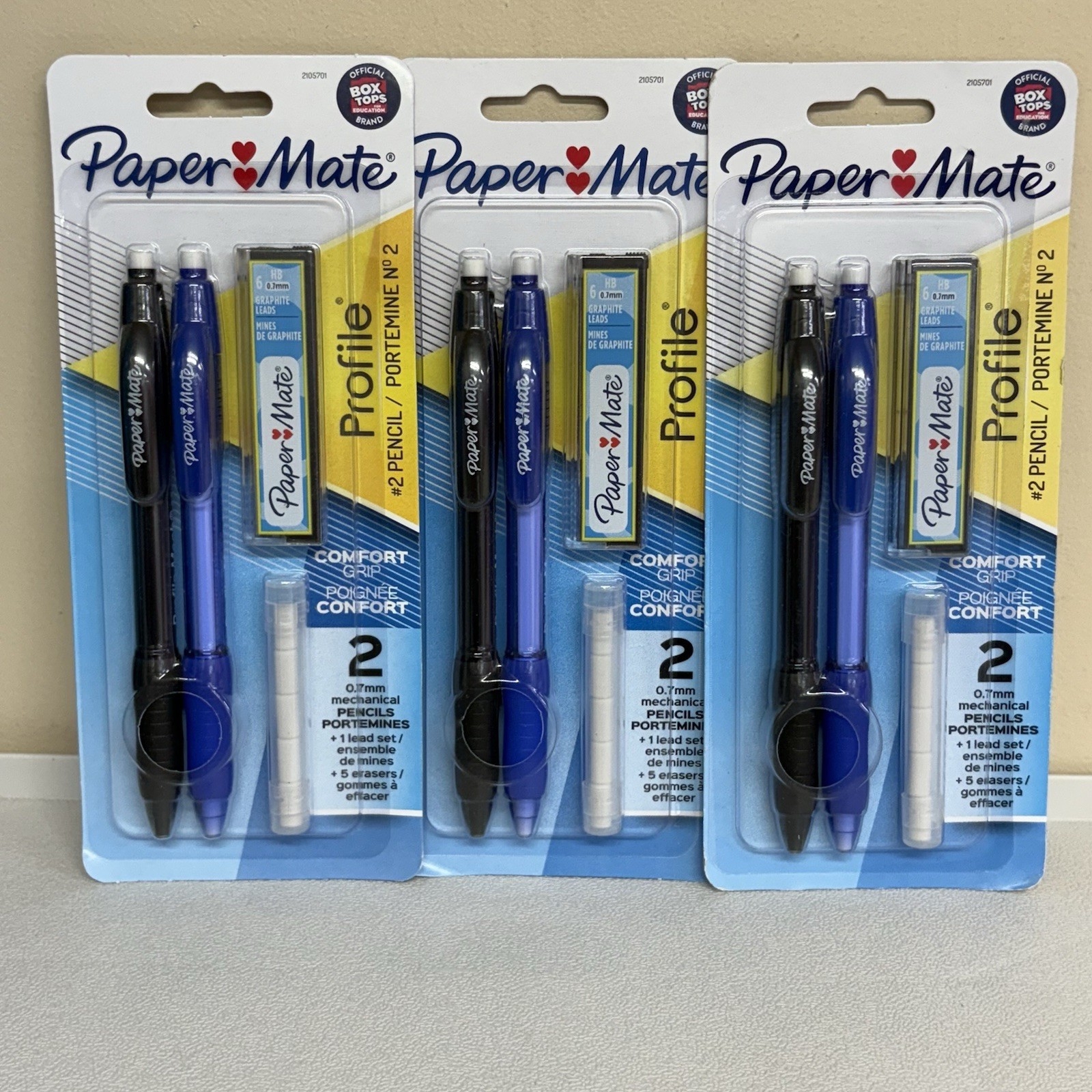 Paper Mate Mechanical Pencil 2pk 5 Eraser Refills 1 Lead Refill Set Lot Of 3