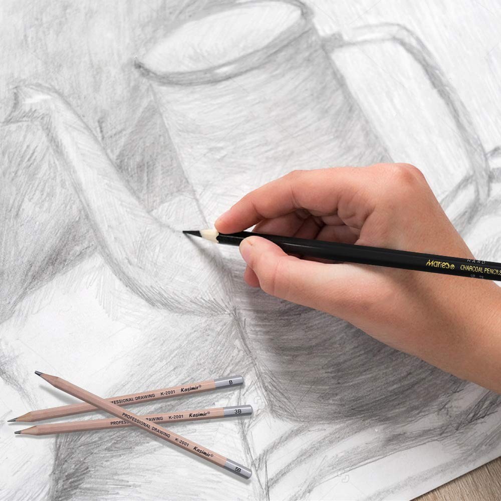 Drawing Pencils, Sketch Pencils Graphite 12B 8B 7B 6B 5B 4B 3B 2B B HB Black