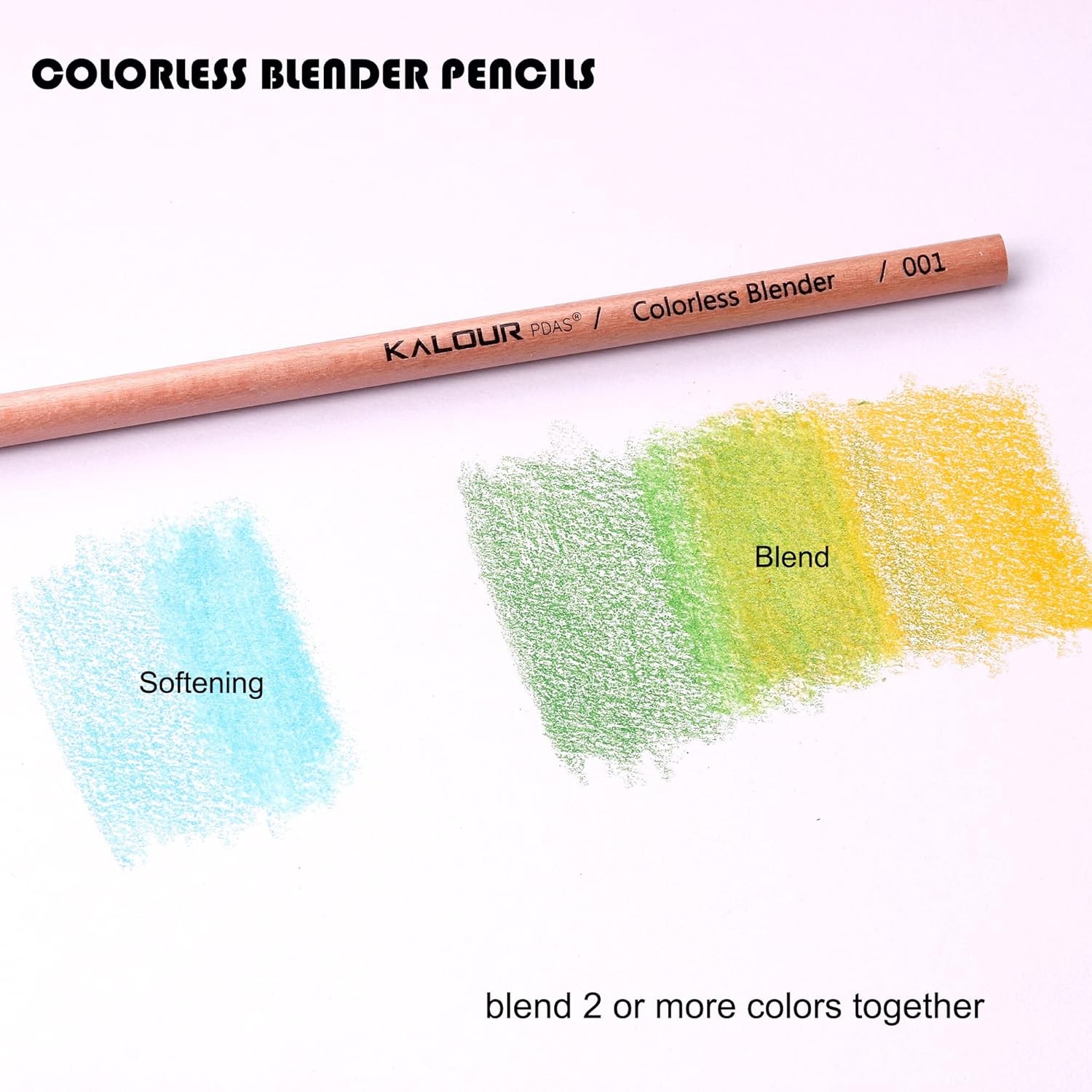 KALOUR Colorless Blender and Burnisher Pencils 6 Count (Pack of 1), colorless