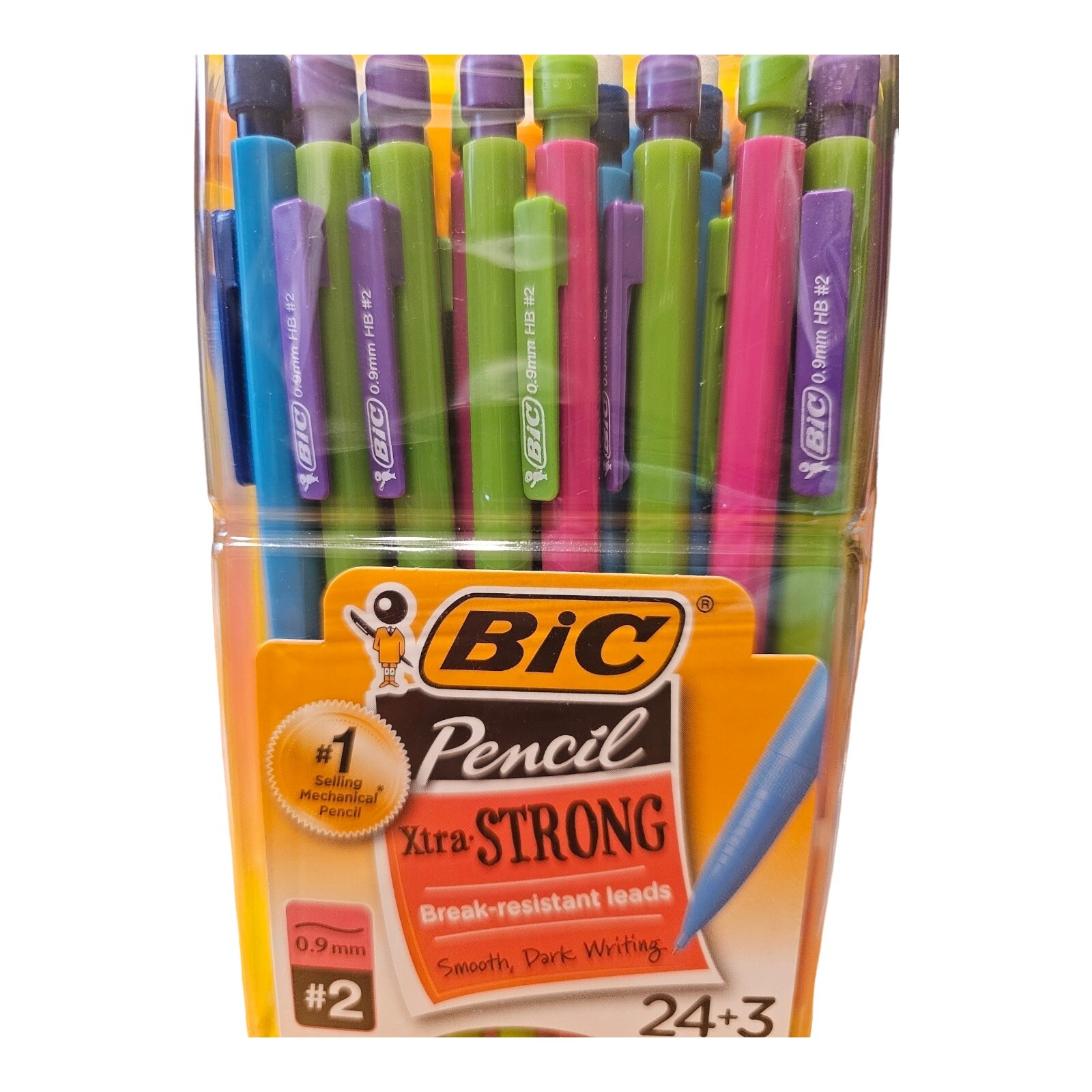 BIC Xtra-Strong Thick Lead Mechanical Pencil, 24+3 Count (Pack of 1), Assorted