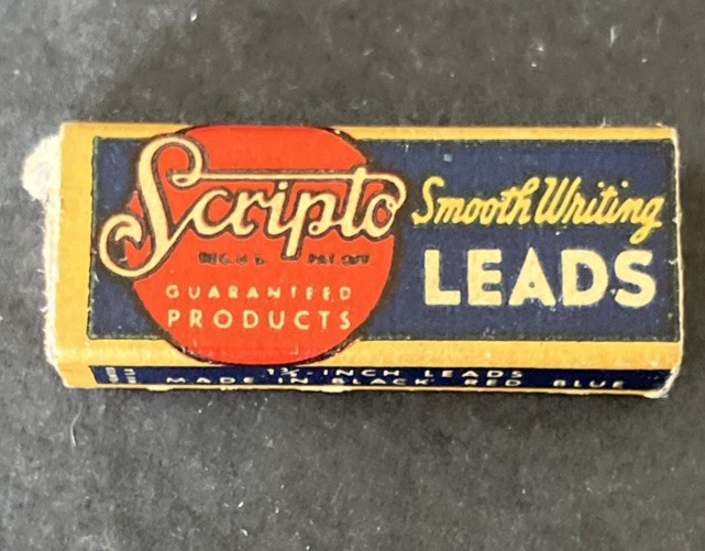 VINTAGE SCRIPTO Smooth Writing Leads Made in U.S.A. 1 3/8” – 17 Left. (A