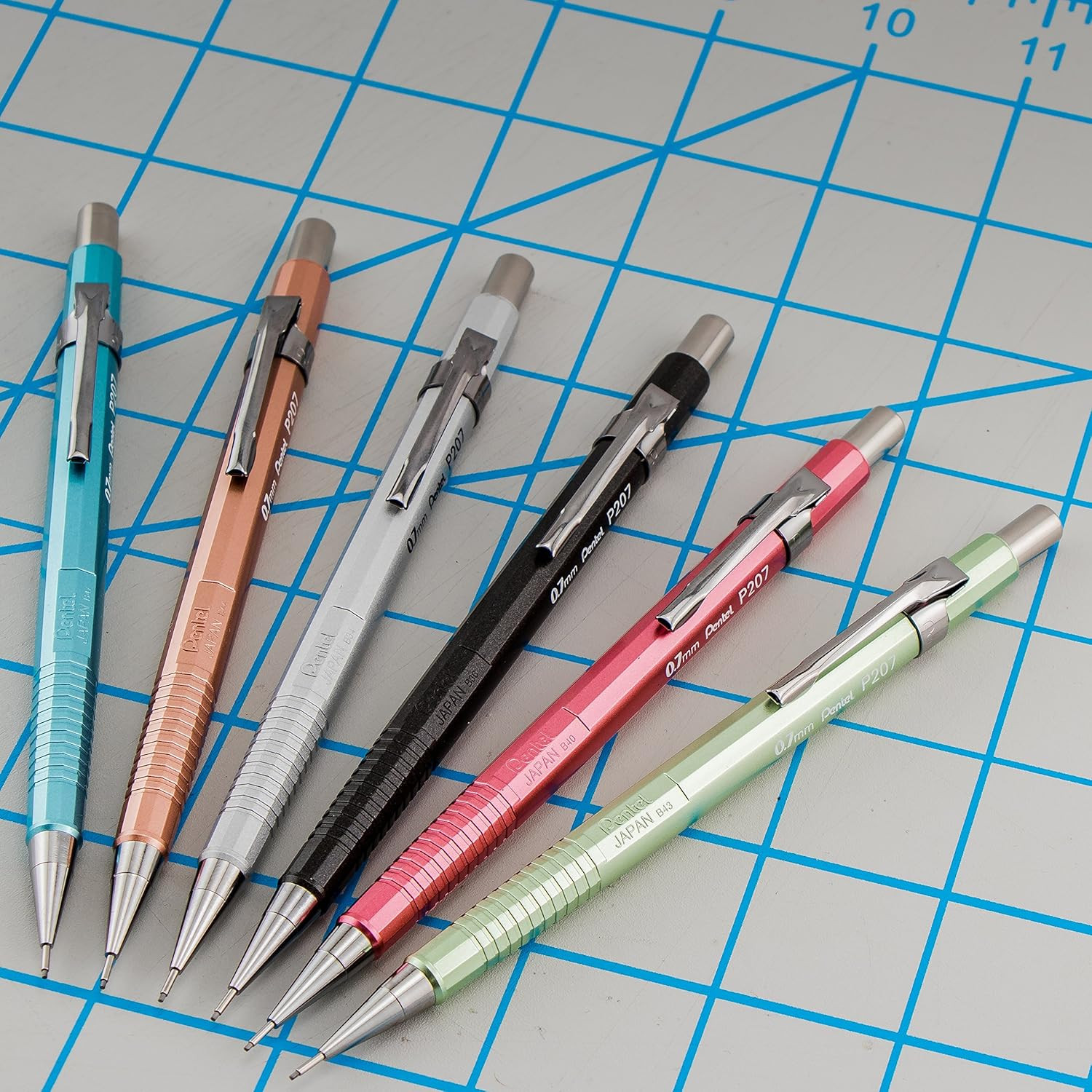 Sharp Mechanical Pencil (0.7Mm) Metallic Sky Blue Barrel, Box of 12 (P207MS)