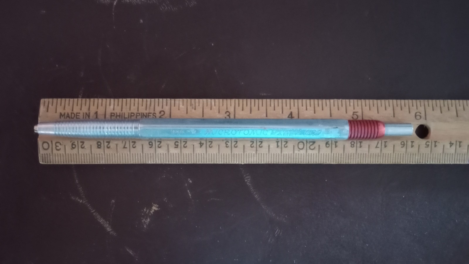 Vintage Eberhard Faber Microtomic 607 Mechanical Pencil Metal USA Red Top