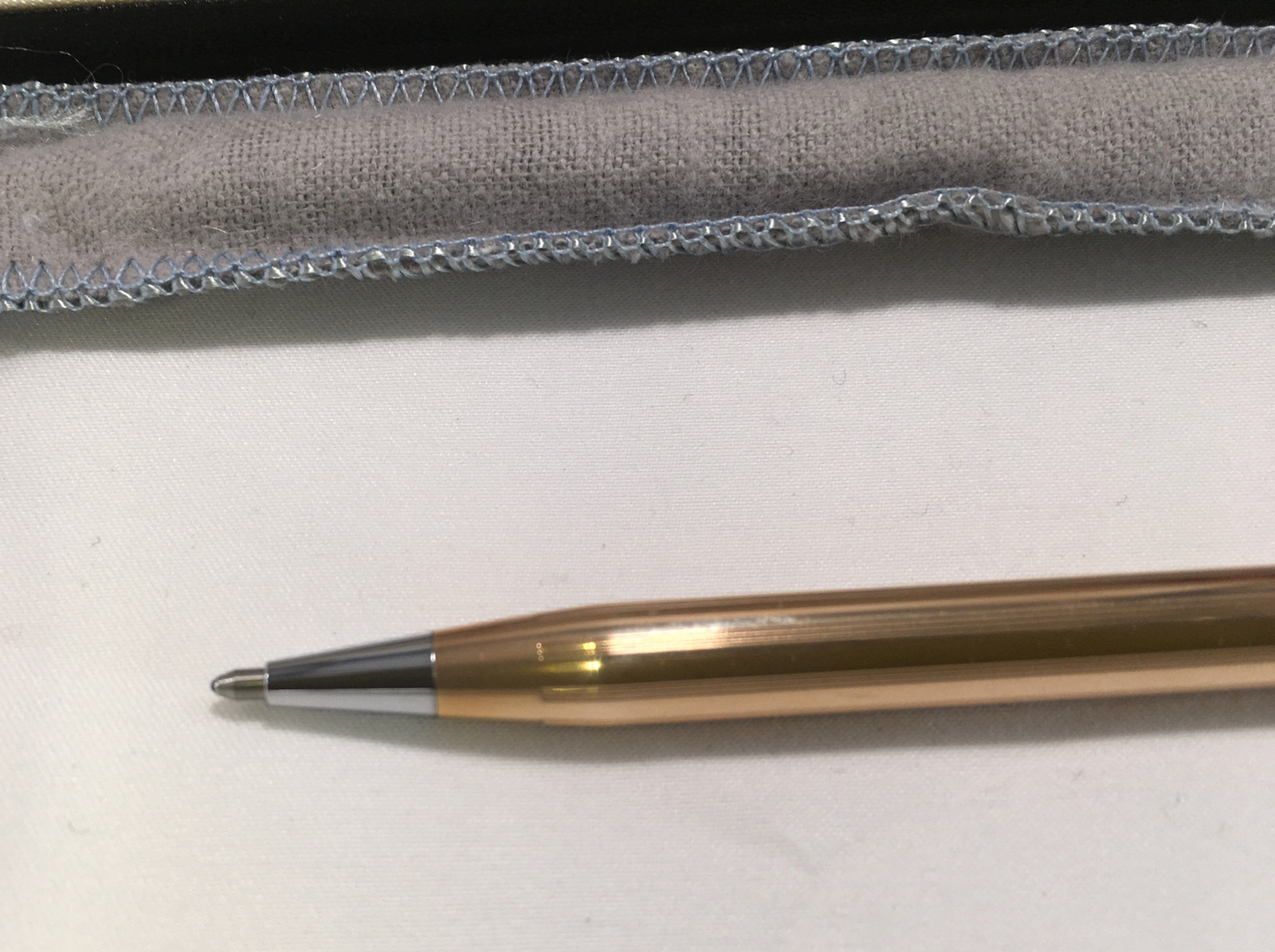 VTG UNUSED 1970’S 14K GOLD FILLED CROSS PENCIL IN ORIGINAL BOX & DUST COVER