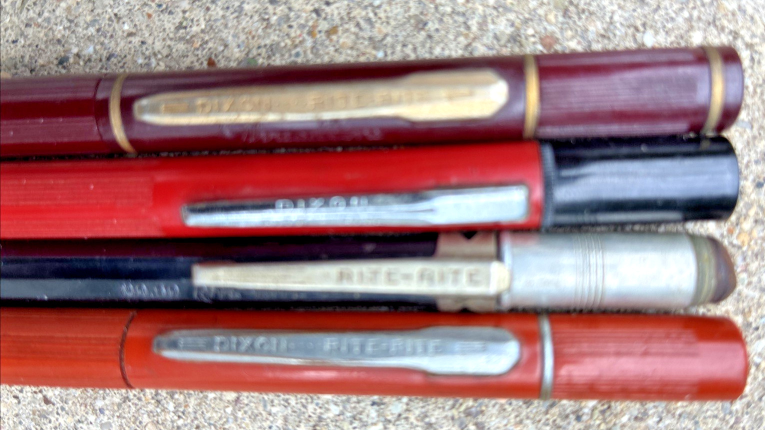 Mixed Lot of 4 Vintage Dixon Rite-Rite Mechanical Pencils For Parts or Repair