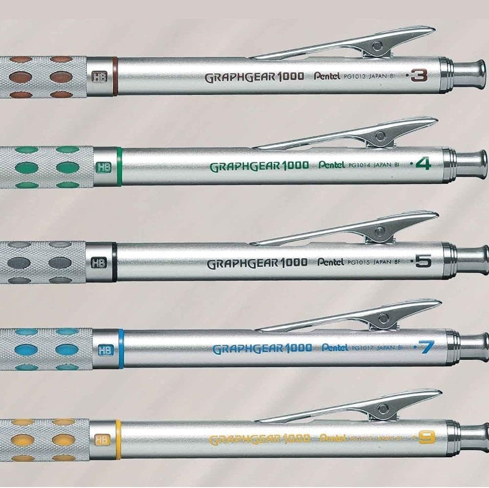Refillable Yellow Graph Gear 1000 0.9mm Mechanical Pencil – Durable & Elegant
