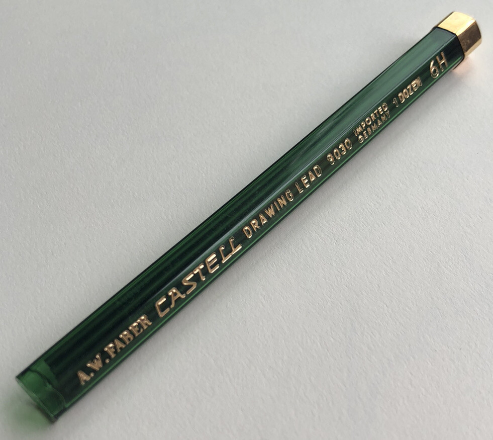 Vintage A. W. Faber Castell Drawing Lead 6H 2mm NOS 12 Pack Tube Germany