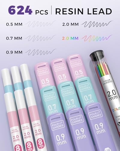 36PCS Aesthetic School Supplies, Mechanical Pencil Set 0.5mm, 0.7mm, Blue