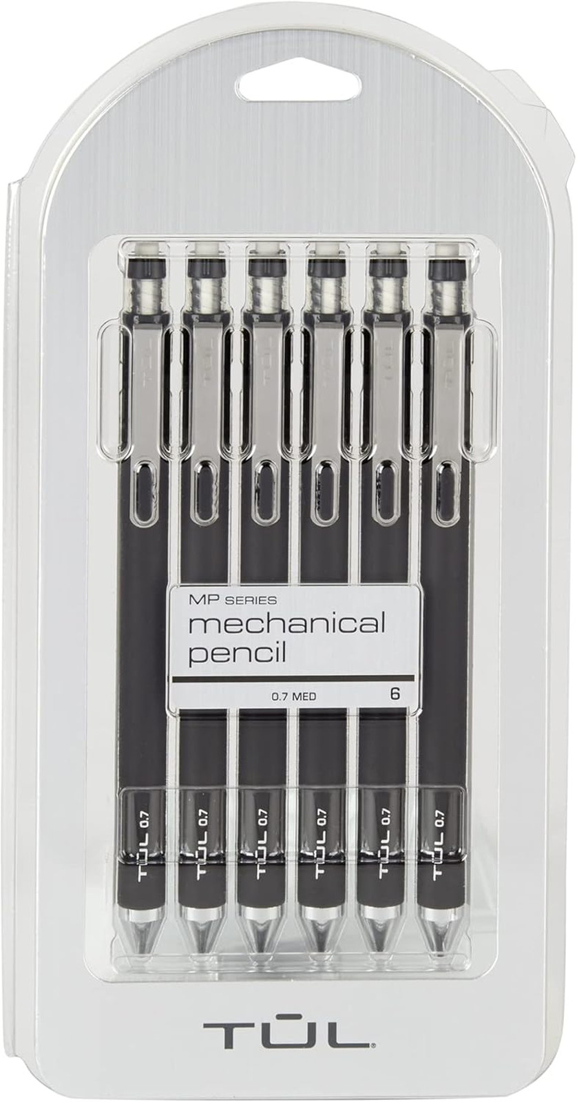 Mechanical Pencils 07 mm Black Barrel Pack Of 6 Lead Writing Drawing