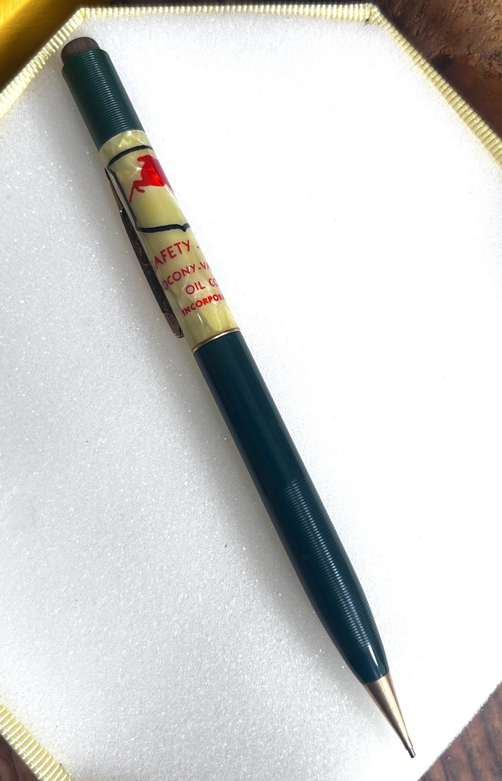 Vintage Safety Oil CO. Sheaffer Pearl + Forest Green Mechanical Pencil