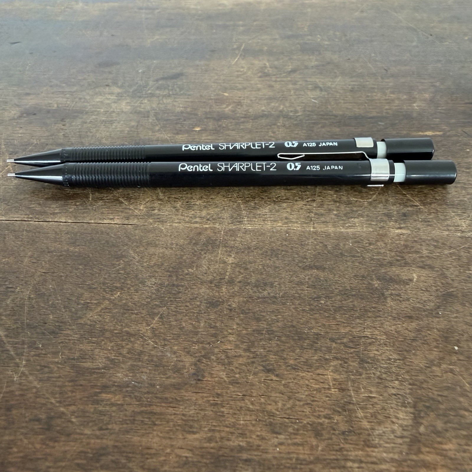 Lot 2 Pentel Sharplet-2 A125 0.5mm Mechanical Pencils Japan Vintage Black