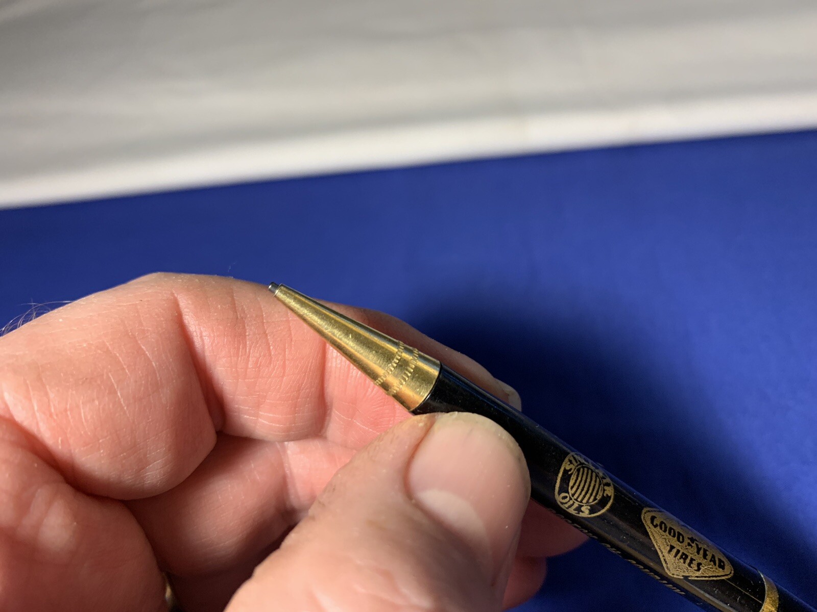 1950’s Lead Mechanical Pencil Boseck Oil Co Griswold Iowa Sinclair Oil Goodyear