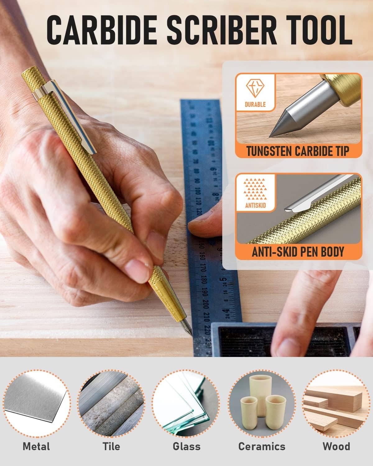 Nicpro 16 Pack Mechanical Carpenter Pencil Set with 42 Refill & Carbide Scribe T